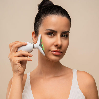 Massageador Facial Elétrico Reafirmante com LED, EMS e Calor