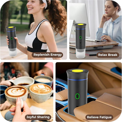 Máquina de Café Portátil 3 em 1 – Espresso Compacto e Recargável