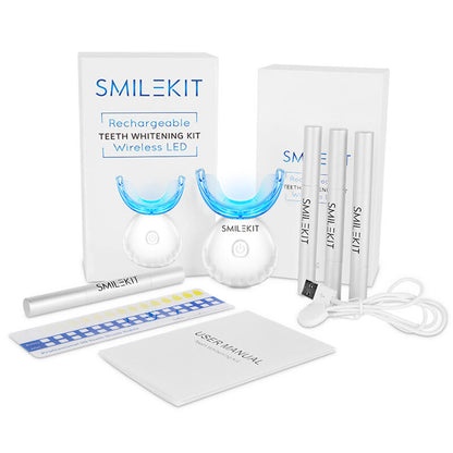 Kit de Branqueamento Dentário Recargável com LED – Sorriso Brilhante em Casa ✨🦷