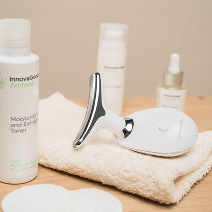 Massageador Facial Elétrico Reafirmante com LED, EMS e Calor