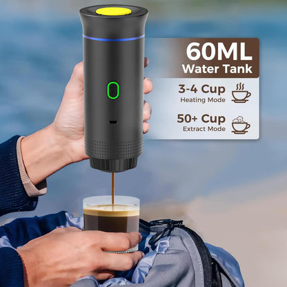 Máquina de Café Portátil 3 em 1 – Espresso Compacto e Recargável